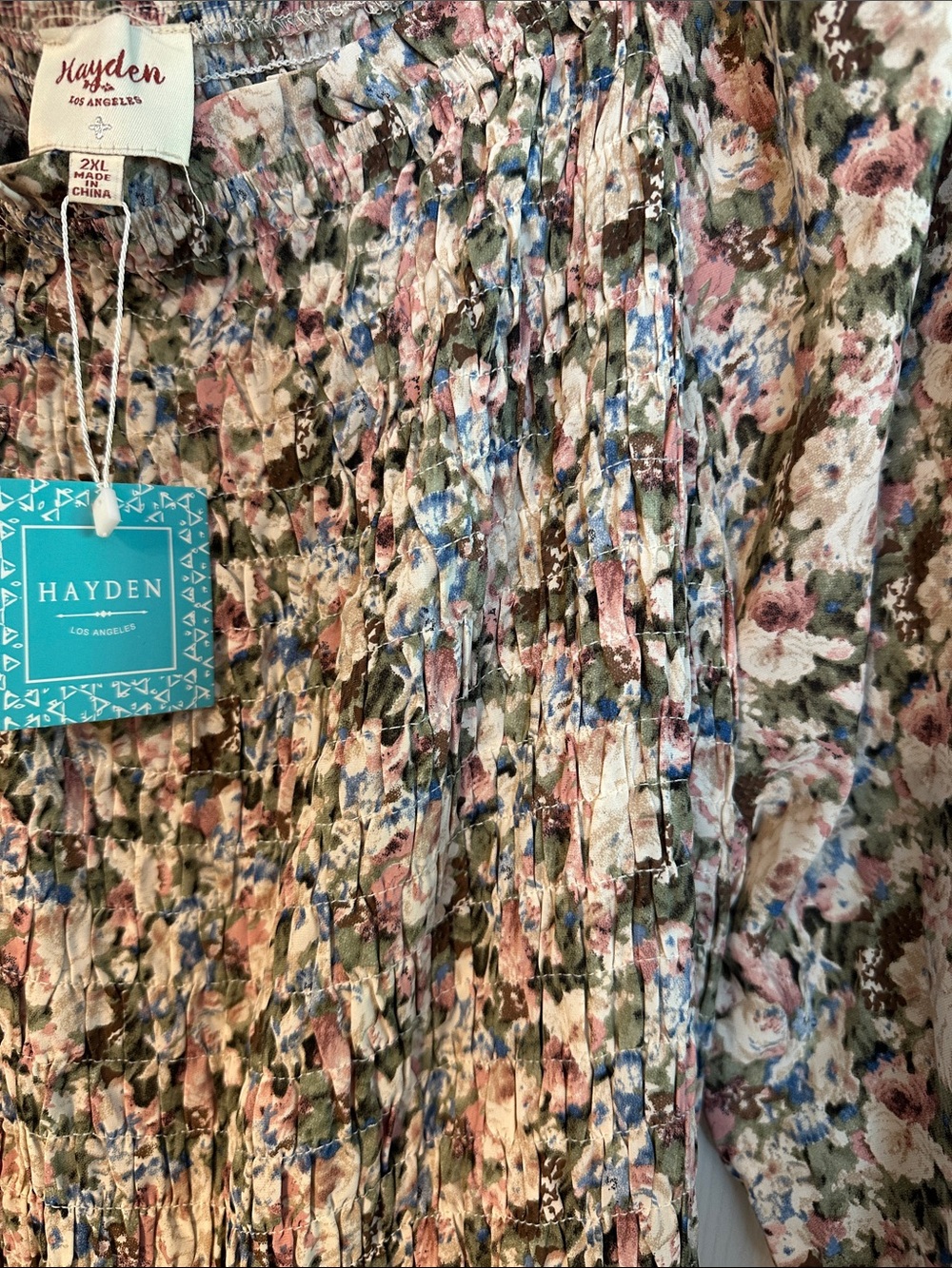 NWOT Hayden Floral Long Sleeve Jumpsuit in Cream and Pink - Picture 5 of 5